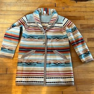 Pendleton Wool Aztec Set southwest blanket coat jacket and scarf
